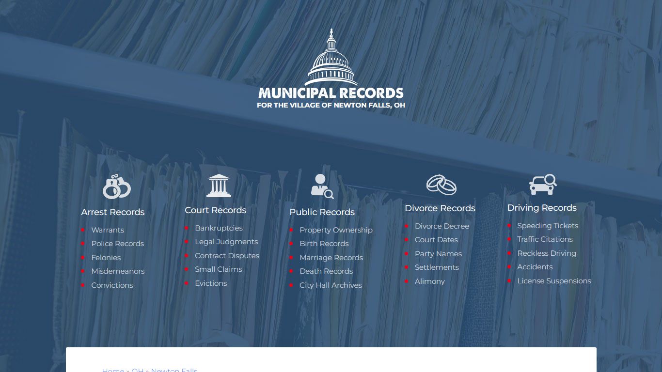 Municipal Records in Newton Falls oh