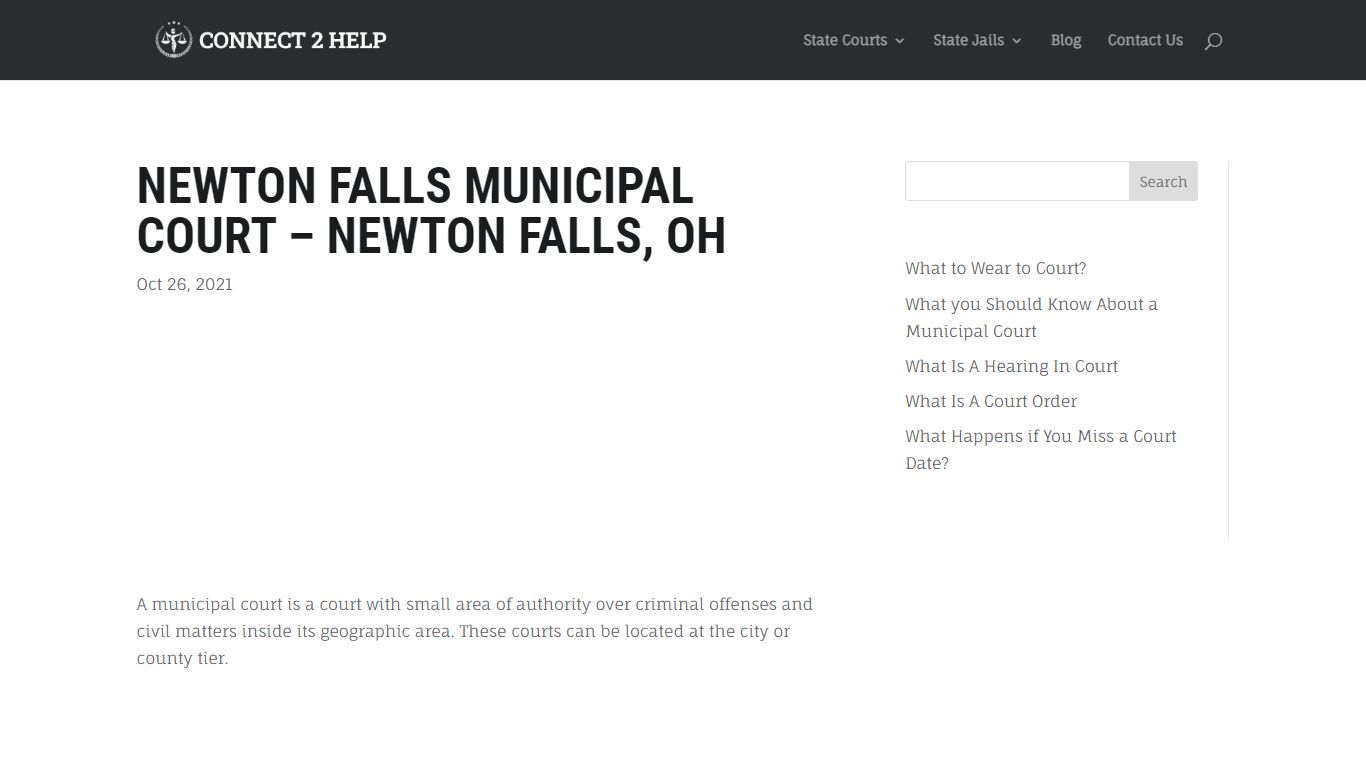 Newton Falls Municipal Court - Newton Falls, OH - Connect 2 Help