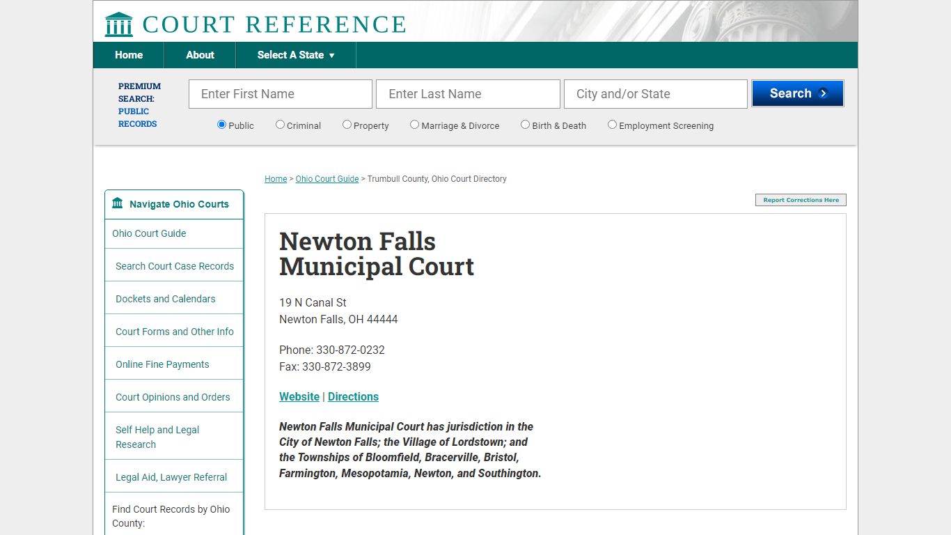 Newton Falls Municipal Court - Courtreference.com